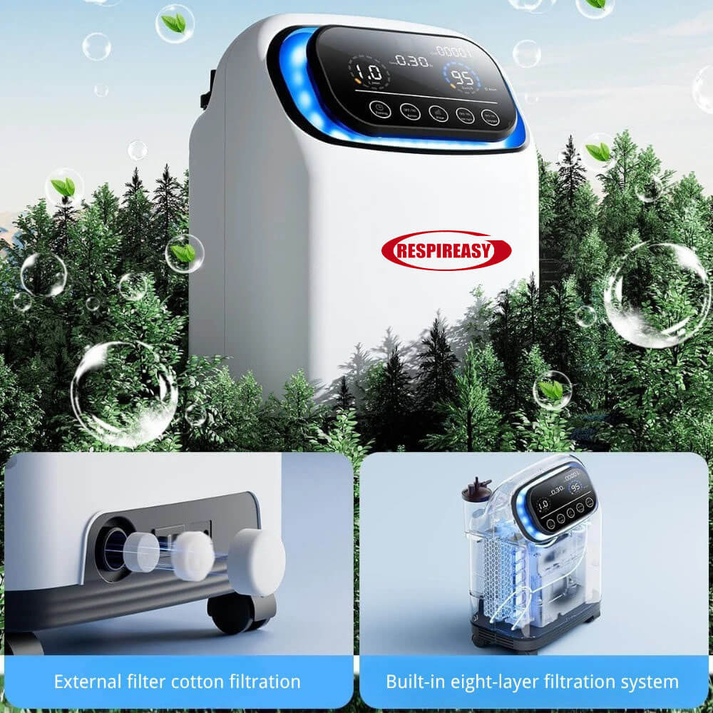 Powerful 9Liters Household Use Oxygen Concentrator Machine Portable 9L/min Continuous Oxygenerator Medical Oxygen Generator for Elderly Homecare