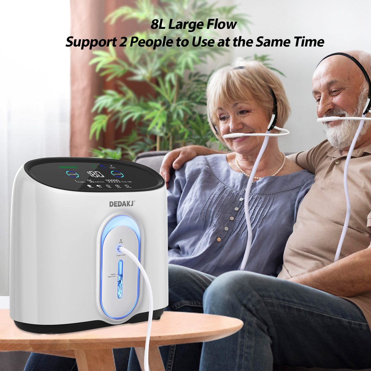 Home Personal Use O2 Generator Portable Oxygen Generator DEDAKJ 8L 93% Oxygen Concentration Adjustable Oxygen Generator Machine