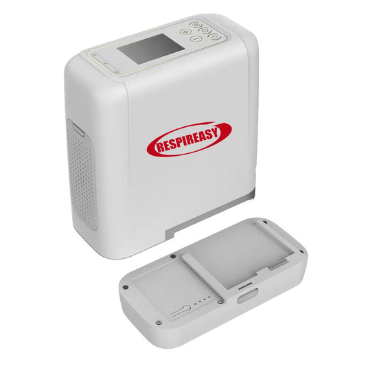 2025 Dedakj Mini Home Generador de oxígeno portátil REA 7liter O2 93% Concentración de oxígeno Generador de oxígeno ajustable con batería de litio 7600 mAh Litio Batería
