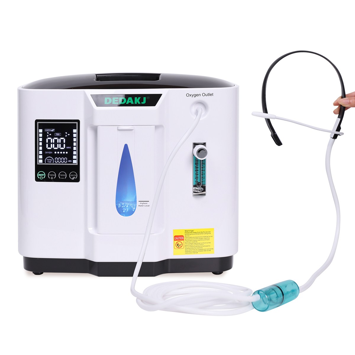 Concentrador de oxígeno médico doméstico DEDAKJ DE-1A Mini generador de oxígeno Flujo continuo 7L Concentrador de oxígeno 93% Concentración de oxígeno