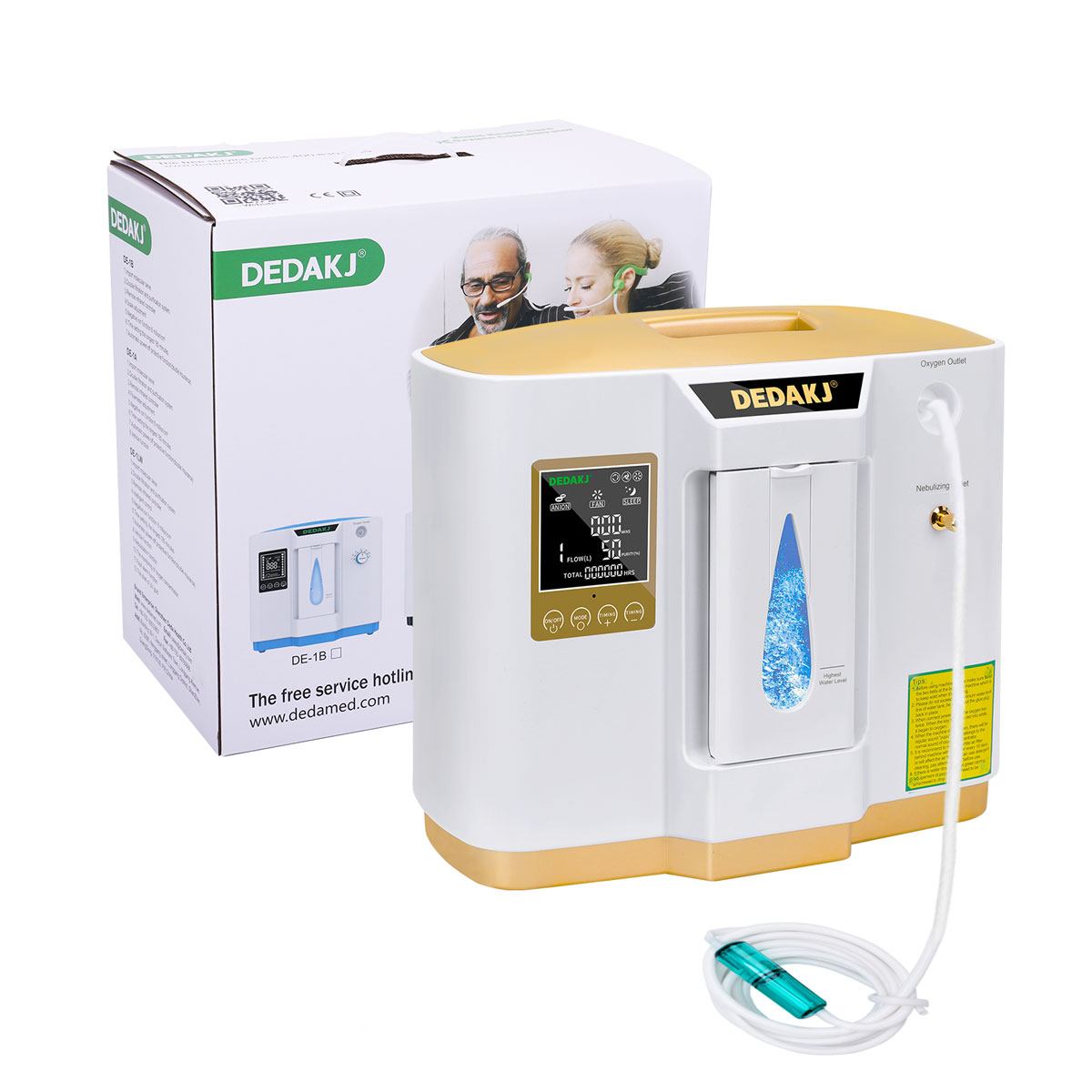 93% High Concentration 7L Home Medical Oxygen Concentrator With Nebulizer Function DEDAKJ DE-1LW Portable Mini Adjustable Oxygen Generator Continuous Flow O2 Machine