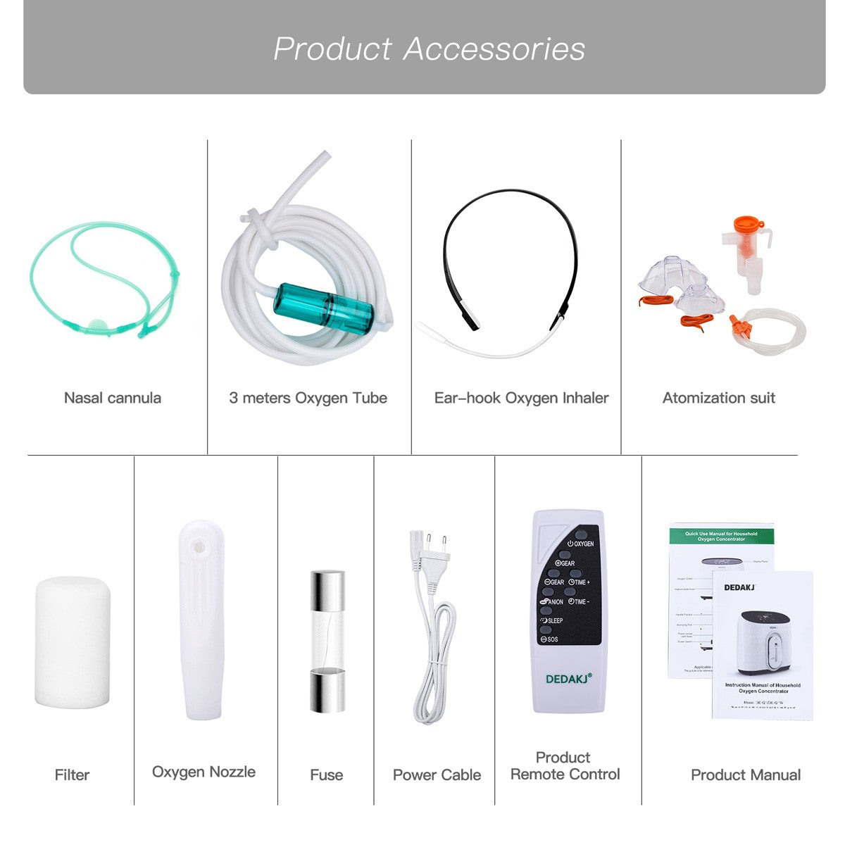 Home Personal Use O2 Generator Portable Oxygen Generator DEDAKJ 8L 93% Oxygen Concentration Adjustable Oxygen Generator Machine