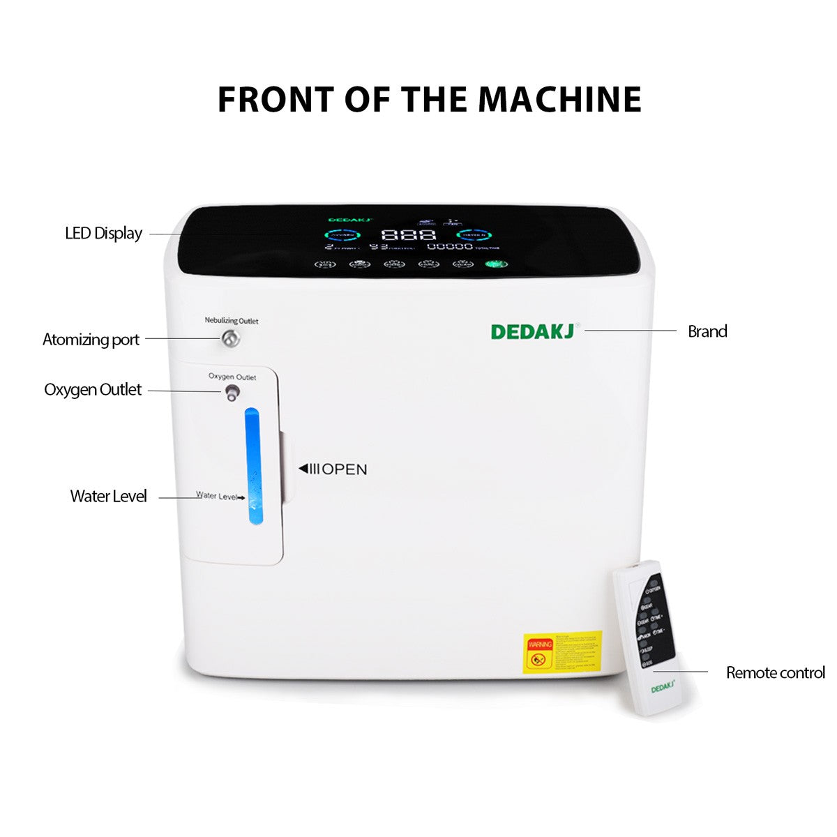 Powerful 2-9 Ltrs Home Portable Oxygen Concentrator DEDAKJ DE-2SW Oxygen Concentrator Continuous Flow 9 Liters Oxygen Making Machine