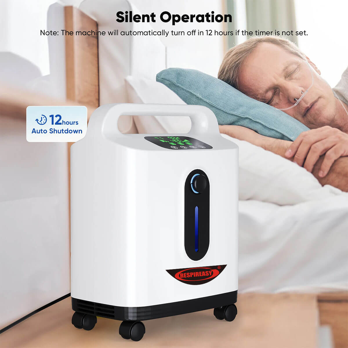 Equipo de oxígeno para salud RESPIREASY, máquina de oxígeno 2-9L / min, concentración de oxígeno 93% ± 3%, con control remoto, adecuado para el cuidado personal y viajes.