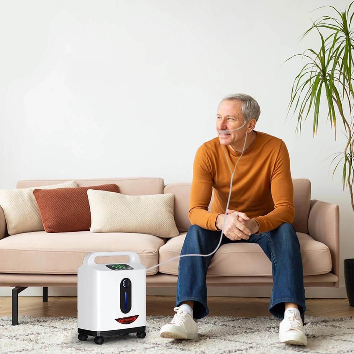 Equipo de oxígeno para salud RESPIREASY, máquina de oxígeno 2-9L / min, concentración de oxígeno 93% ± 3%, con control remoto, adecuado para el cuidado personal y viajes.