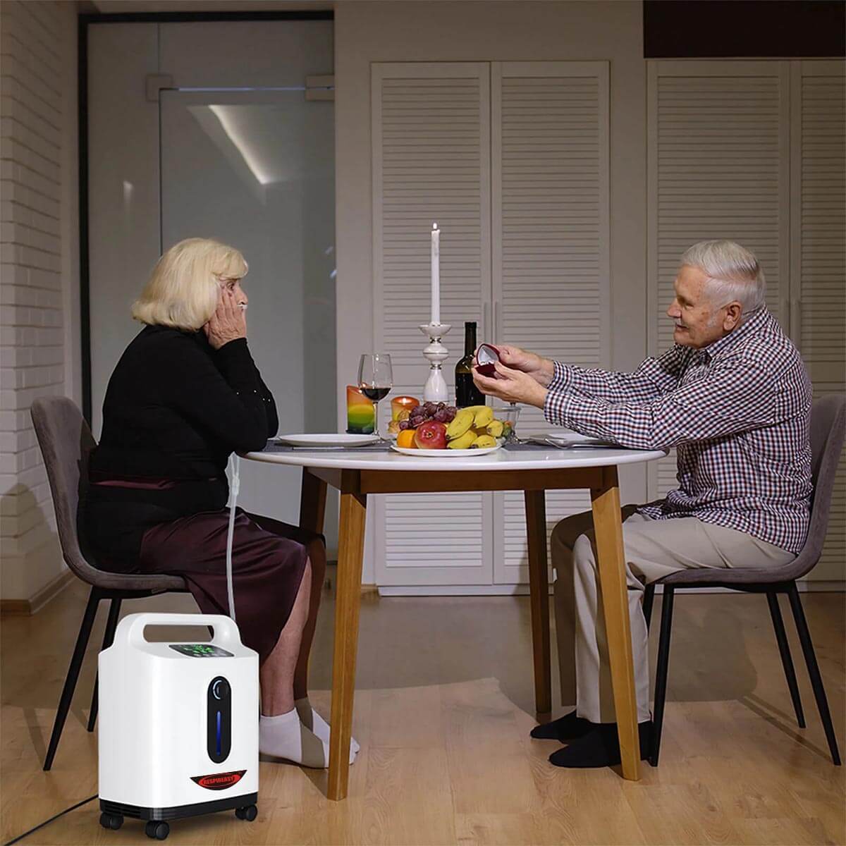 Equipo de oxígeno para salud RESPIREASY, máquina de oxígeno 2-9L / min, concentración de oxígeno 93% ± 3%, con control remoto, adecuado para el cuidado personal y viajes.