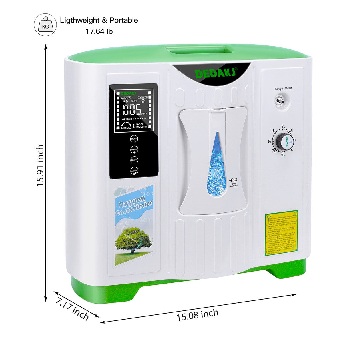 Compre una máquina de oxígeno 2L-9L de alta calidad Dedakj O2 Making Machine para el hogar 48 horas Generador de oxígeno Home Máquina de flujo continuo O2