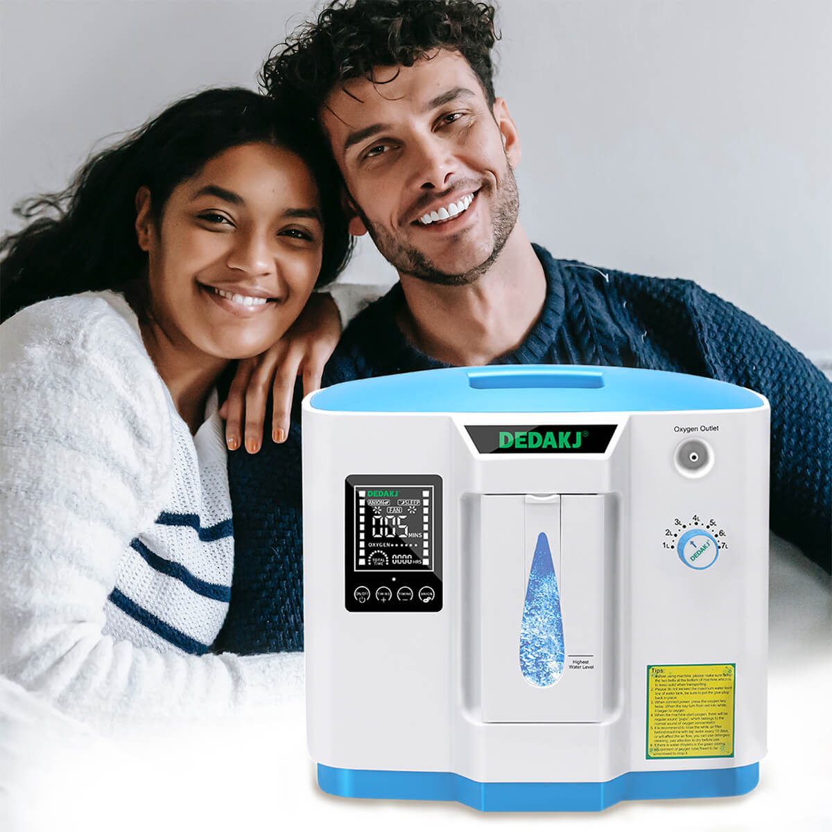 DEDAKJ Home DE-1B Oxygen Concentrator Portable Oxygen Generator ddt 1a 1b Medical 1-7 liter Adjustable O2 Oxygen Machine 93% Oxygen Concentration