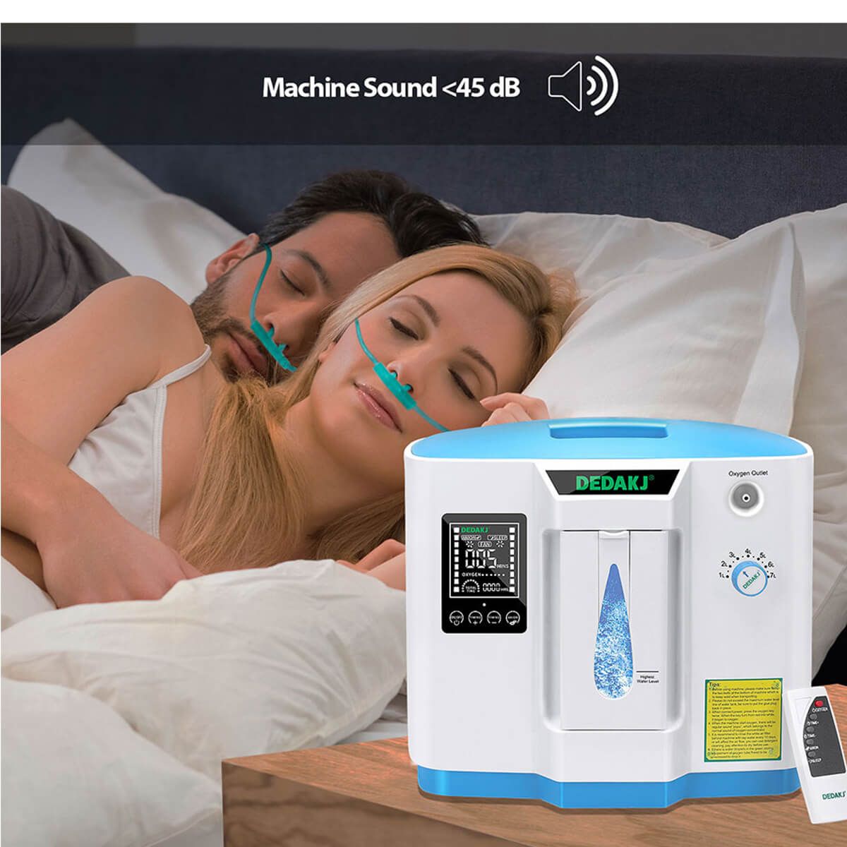 DEDAKJ Home DE-1B Oxygen Concentrator Portable Oxygen Generator ddt 1a 1b Medical 1-7 liter Adjustable O2 Oxygen Machine 93% Oxygen Concentration