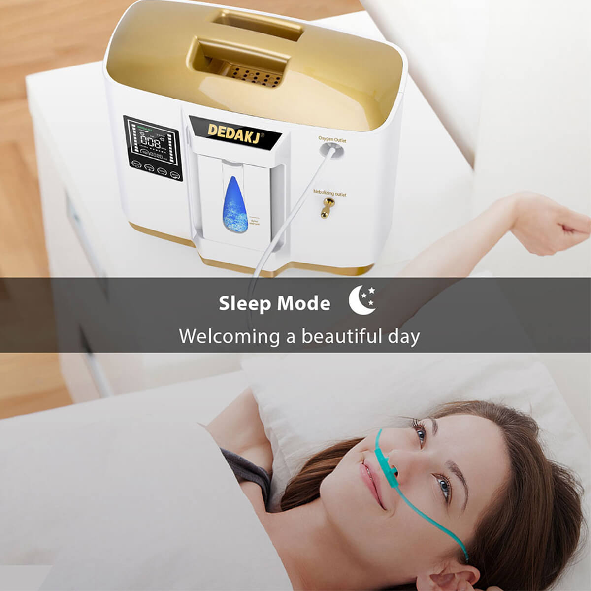 93% High Concentration 7L Home Medical Oxygen Concentrator With Nebulizer Function DEDAKJ DE-1LW Portable Mini Adjustable Oxygen Generator Continuous Flow O2 Machine