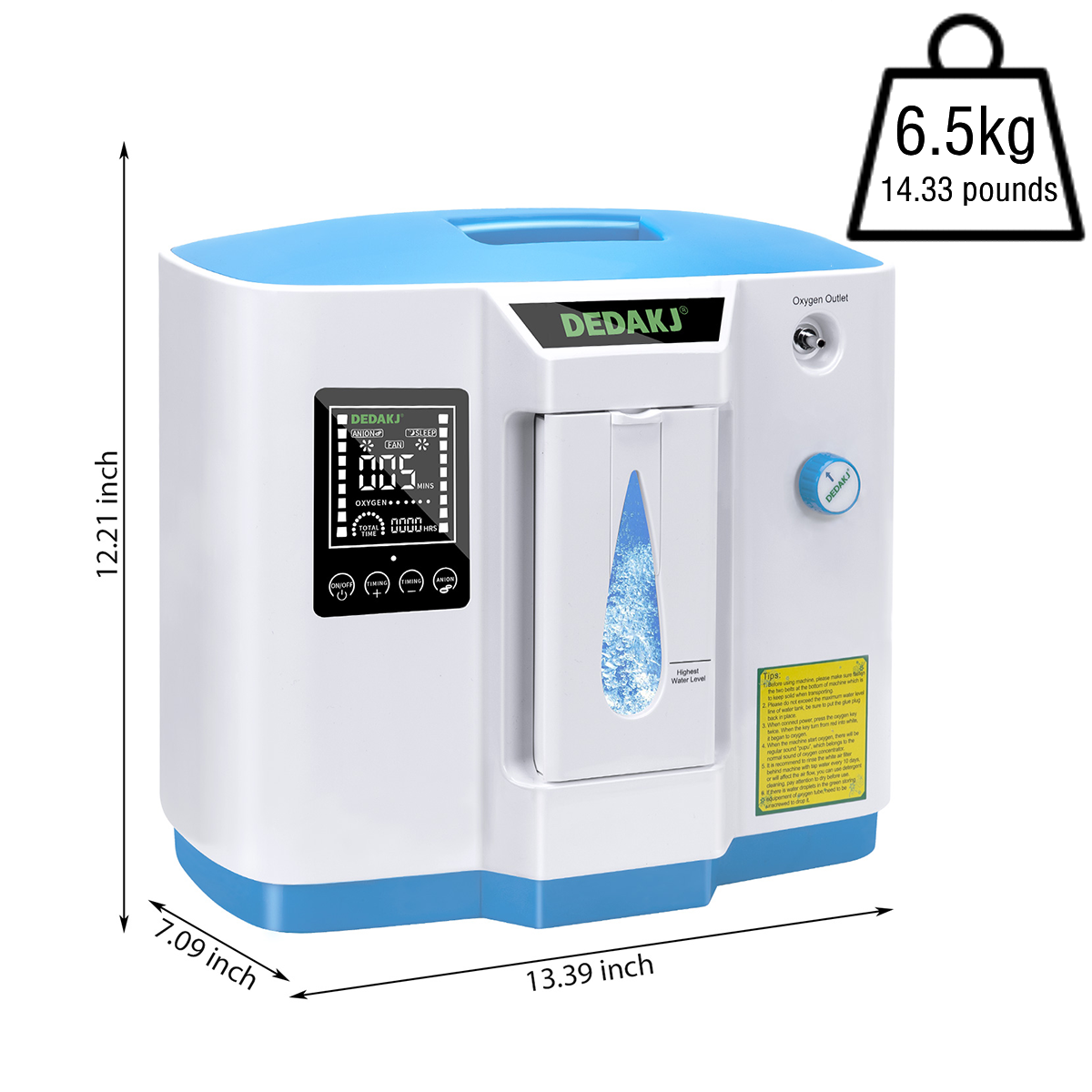 DEDAKJ Home DE-1B Oxygen Concentrator Portable Oxygen Generator ddt 1a 1b Medical 1-7 liter Adjustable O2 Oxygen Machine 93% Oxygen Concentration