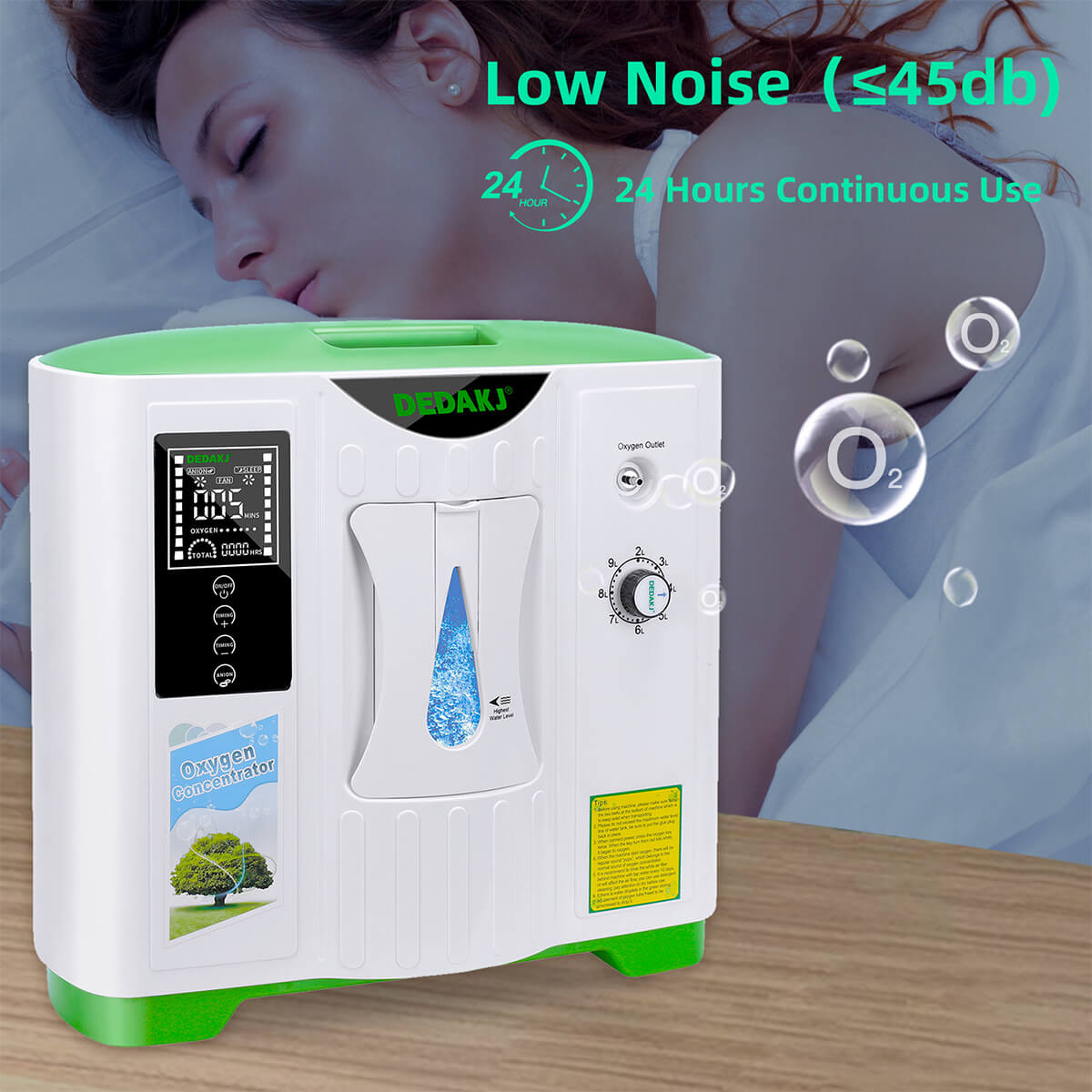 Compre una máquina de oxígeno 2L-9L de alta calidad Dedakj O2 Making Machine para el hogar 48 horas Generador de oxígeno Home Máquina de flujo continuo O2