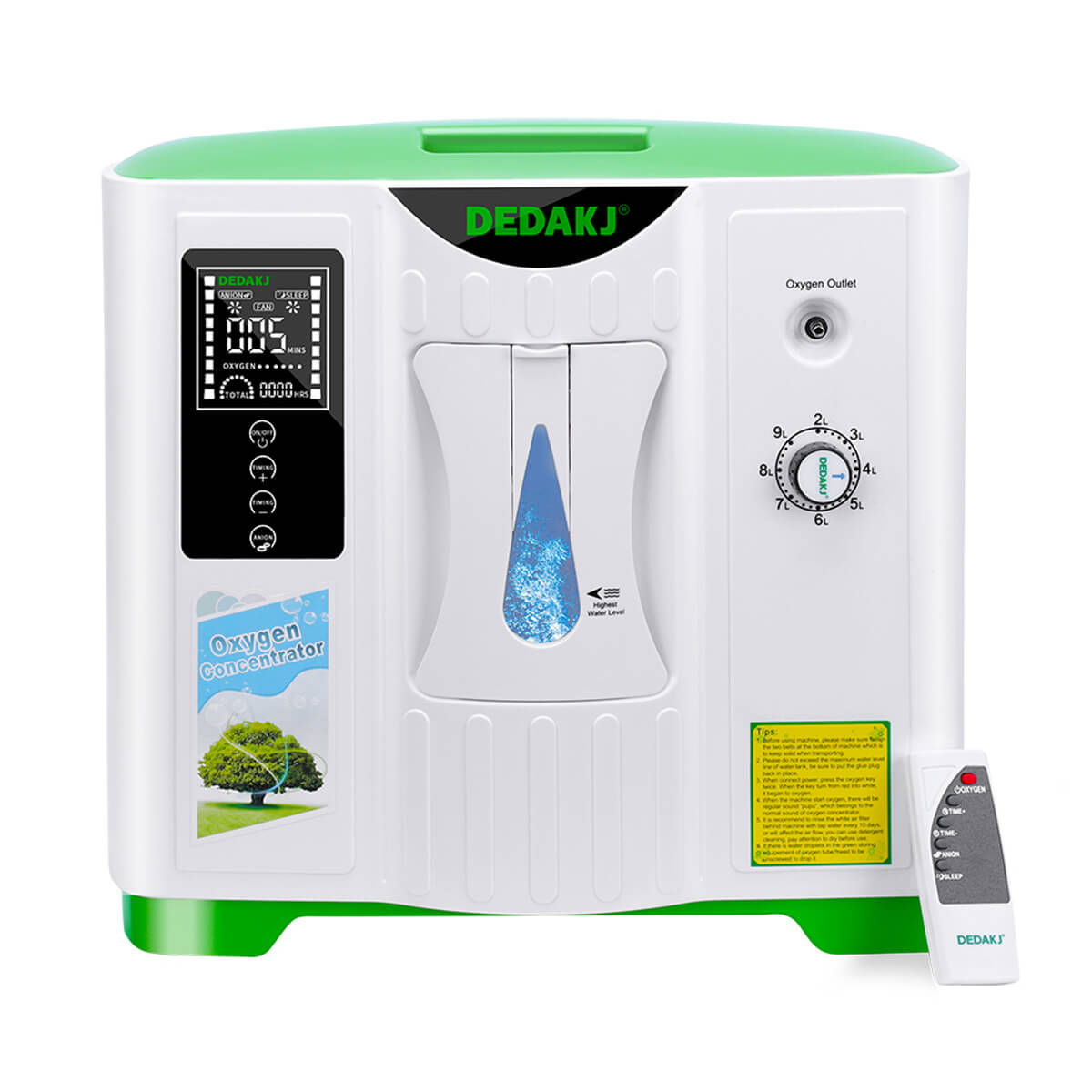 Compre una máquina de oxígeno 2L-9L de alta calidad Dedakj O2 Making Machine para el hogar 48 horas Generador de oxígeno Home Máquina de flujo continuo O2