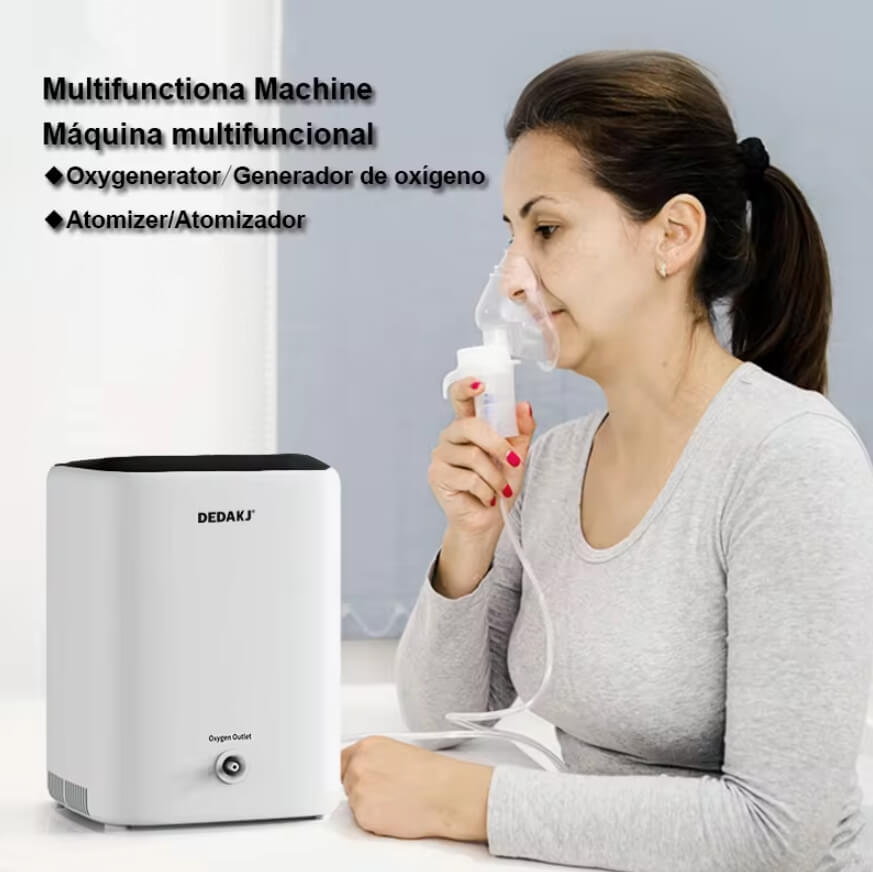 2025 Top 1L-7L Concentrador de oxígeno de hogar Dedakj Care de oxígeno Generador de oxígeno Concentrador de oxígeno Ajustable Máquina de oxígeno adecuada para el uso del hogar y los viajes