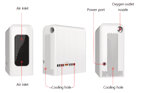 O2 EE. UU. Concentrador de oxígeno Generador de oxígeno premium mochila y accesorios de máquina de oxígeno portátil