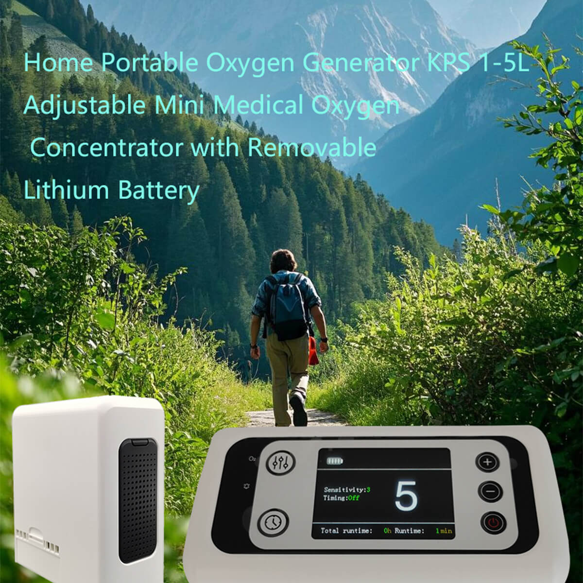 Compre concentrador de oxígeno portátil RES 1-6L Generador de oxígeno ajustable Mini Máquina de oxígeno médico