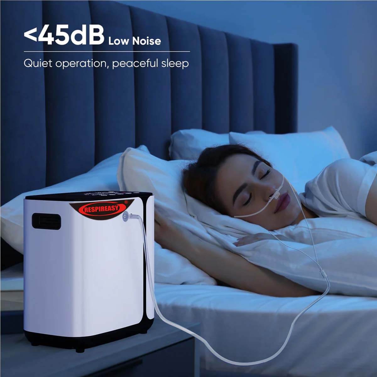 RespirEasy New Flagship Oxygen Concentrator 1-8 Liter Adjustable Oxygen Generator Low Noise Portable Home O2 Machine Smart Oxygen Machine With Complete Accessories 95% Home and Travel Oxygen Concentrator