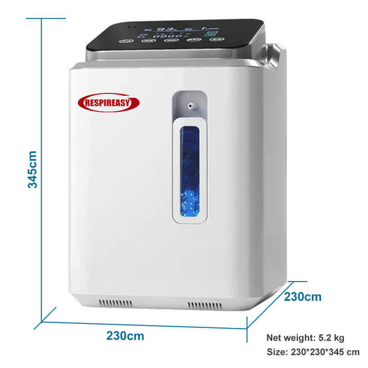 RESPIREASY家用便携式氧气浓缩机,2-9 L/Min可调流量,适用于呼吸,带显示屏和控制按钮