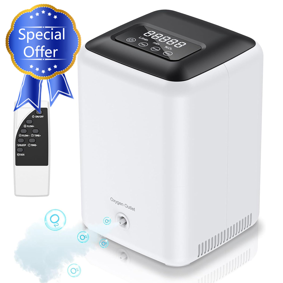 Home Medical Oxygen Generator Portable Oxygen Concentrator DEDAKJ DE-C1L 7 Liters 93% Oxygen Concentration Adjustable Oxygen Machine