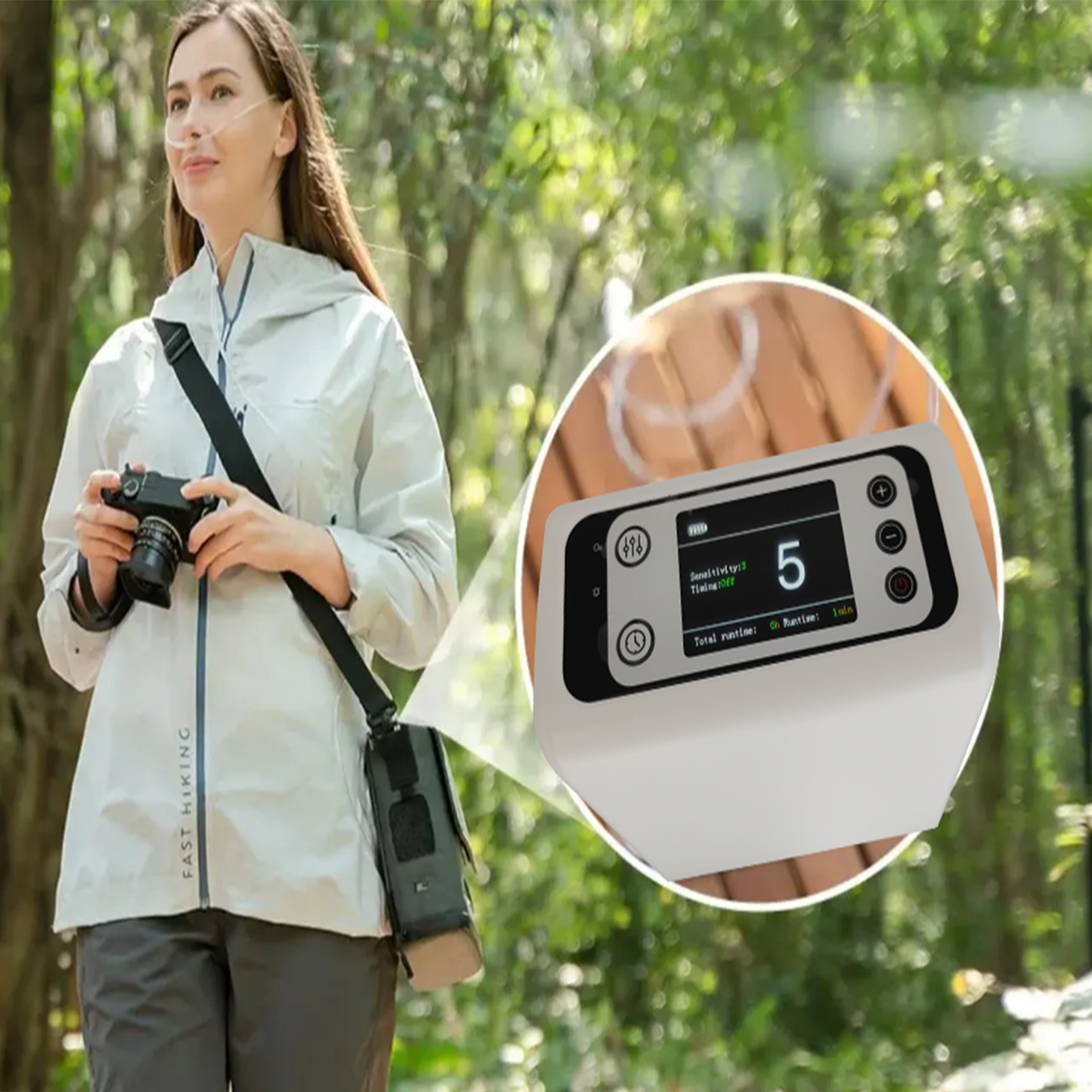 2025 Top Travelig UsePortable Oxygen Concentrator 1-6 Liters Adjustable Lithium Battery O2 Machine OTC Oxygen Generator 93% Oxygen Concentration Low Noise