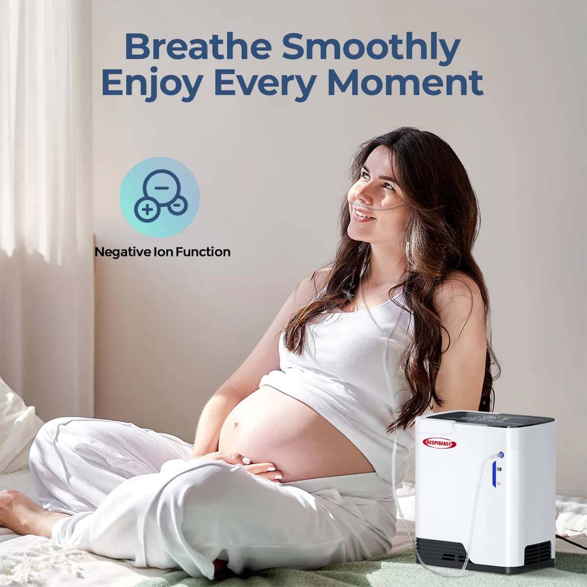 1-7L Home Portable Oxygen Concentrator and Nebulizer, 7L Adjustable Oxygen Generator RESPIREASY RE-Q1L