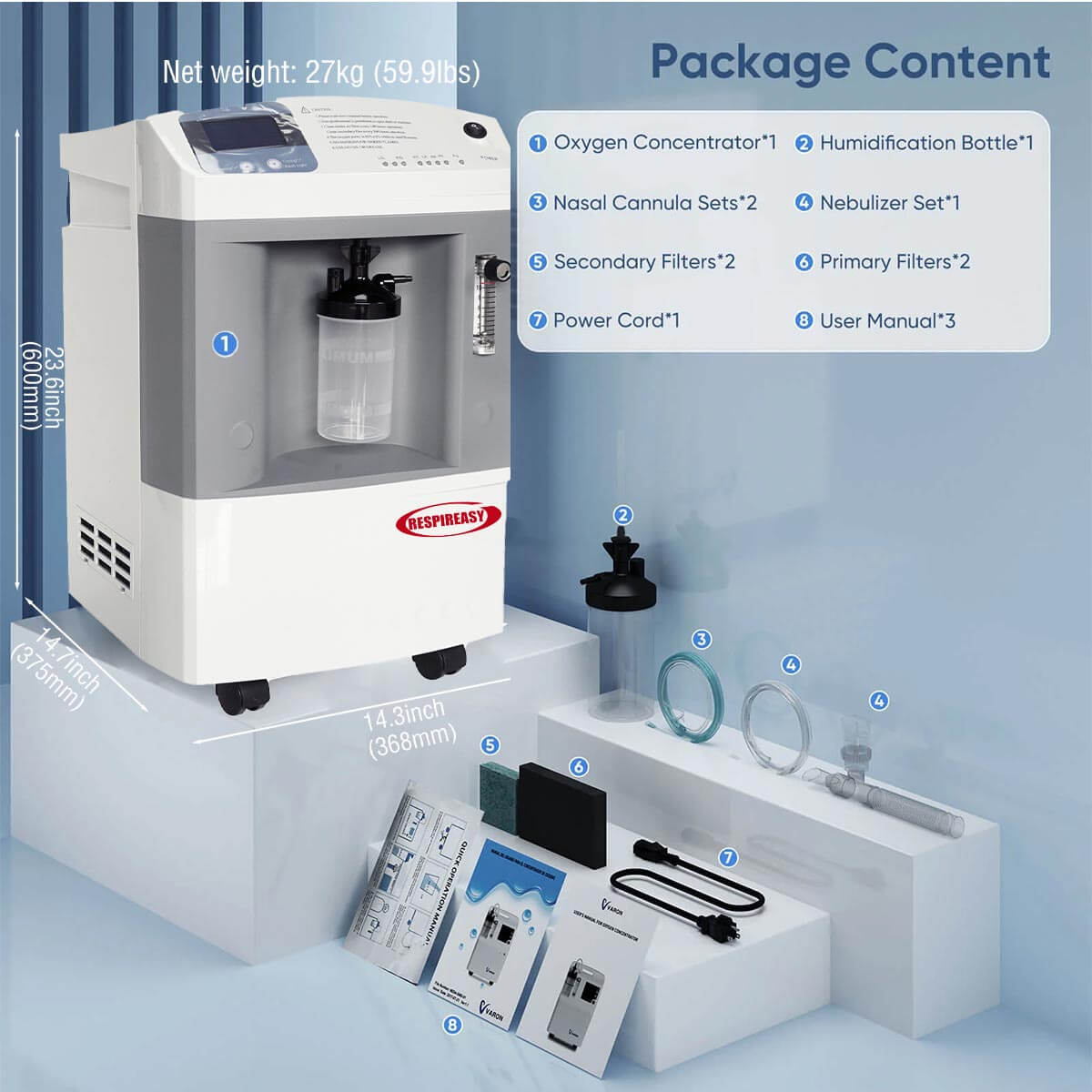 Buy 10L-20L Home Medical Oxygen Concentrator Powerful O2 Oxygen Concentrator 95% High Oxygen Concentration O2 Making Machine DEDAKJ Respireasy