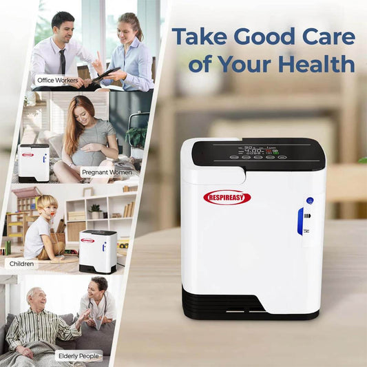 RESPIREASY Home Portable Oxygen Concentrator 1–7 liters or (2–9 liters) Adjustable Flow Rate Oxygen Generator (L/min)
