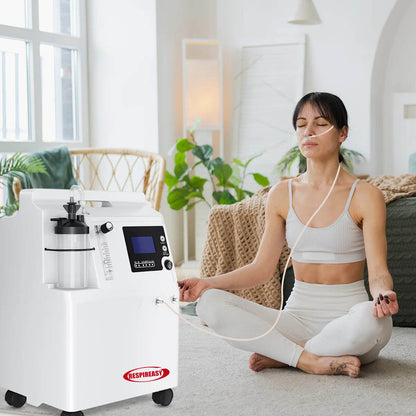 RespirEasy FDA Medical Grade 5L Home Oxygen Concentrator DEDAKJ with Nebulizer Function – Quiet, Continuous Flow Oxygen Machine for Elderly COPD