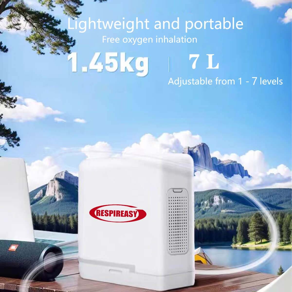 NEWEST 2025 Portable Travel Oxygen Generator 7Liters Lithium Battery Powered Oxygen Generator Aircraft Car Small Home Oxygen Inhalation
