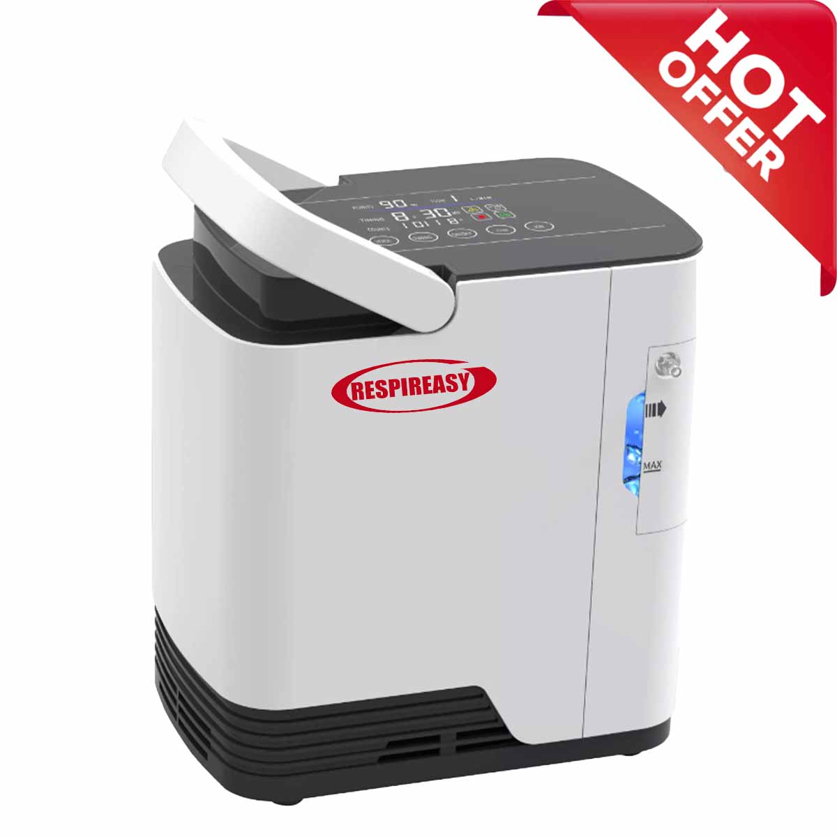 1-7L Home Portable Oxygen Concentrator and Nebulizer, 7L Adjustable Oxygen Generator RESPIREASY RE-Q1L
