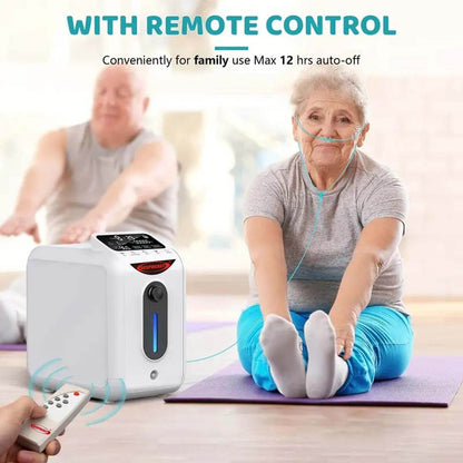 Concentrador de oxígeno RESPIREASY, generador de oxígeno RE-E1L ajustable de 1 a 8 L/min, oxigenador de alta pureza del 93 ± 3 % para uso doméstico y de viaje, generador de oxígeno O2 de gran capacidad para el cuidado personal. 