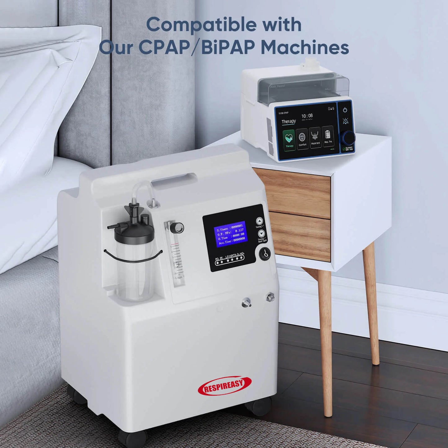 RespirEasy FDA Medical Grade 5L Home Oxygen Concentrator DEDAKJ with Nebulizer Function – Quiet, Continuous Flow Oxygen Machine for Elderly COPD