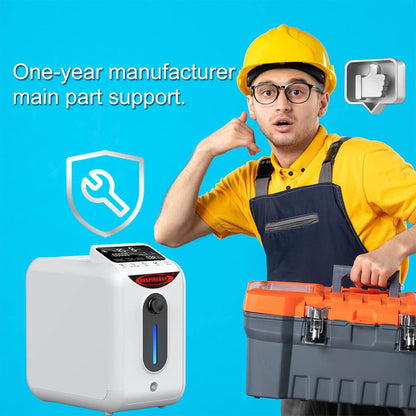 Concentrador de oxígeno RESPIREASY, generador de oxígeno RE-E1L ajustable de 1 a 8 L/min, oxigenador de alta pureza del 93 ± 3 % para uso doméstico y de viaje, generador de oxígeno O2 de gran capacidad para el cuidado personal. 