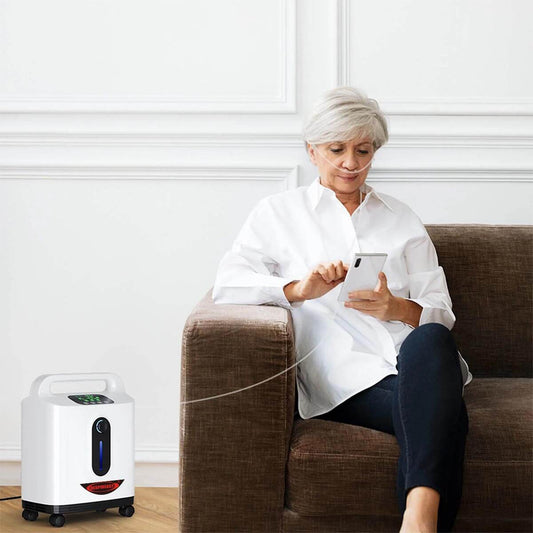 Equipo de oxígeno para salud RESPIREASY, máquina de oxígeno 2-9L / min, concentración de oxígeno 93% ± 3%, con control remoto, adecuado para el cuidado personal y viajes. 