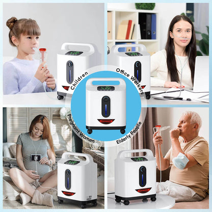 Equipo de oxígeno para salud RESPIREASY, máquina de oxígeno 2-9L / min, concentración de oxígeno 93% ± 3%, con control remoto, adecuado para el cuidado personal y viajes. 
