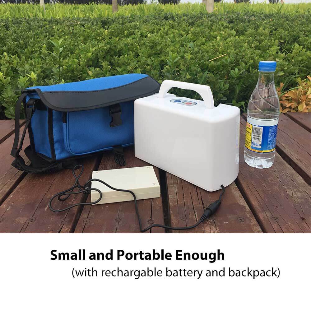 Travel Use Oxygen Generator Continuous Flow Oxygen Concentrator Portable Lightweight Medical 3L Oxygen Machine with Removable Lithium Battery for Travel Carrying
