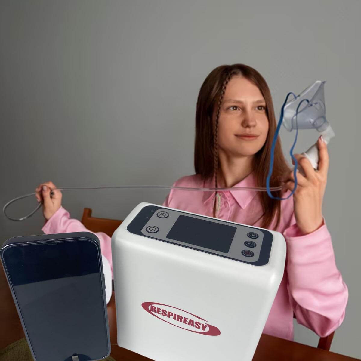 2025 HOT HOME O2 Generador de oxígeno portátil RES 1-6L Mini Generador de oxígeno médico ajustable con batería de litio extraíble