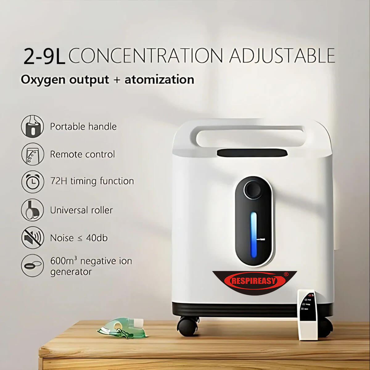 2025 Hot Sales 9 Liters Portable Oxygen Concentrator Price Personal Breathing dedakj Continuous Flow Oxygen oxygen Supply at Home