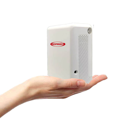 Concentrador de oxígeno portátil RESPIREASY de 6 l/min con 93 % de pureza y batería recargable para viajes.