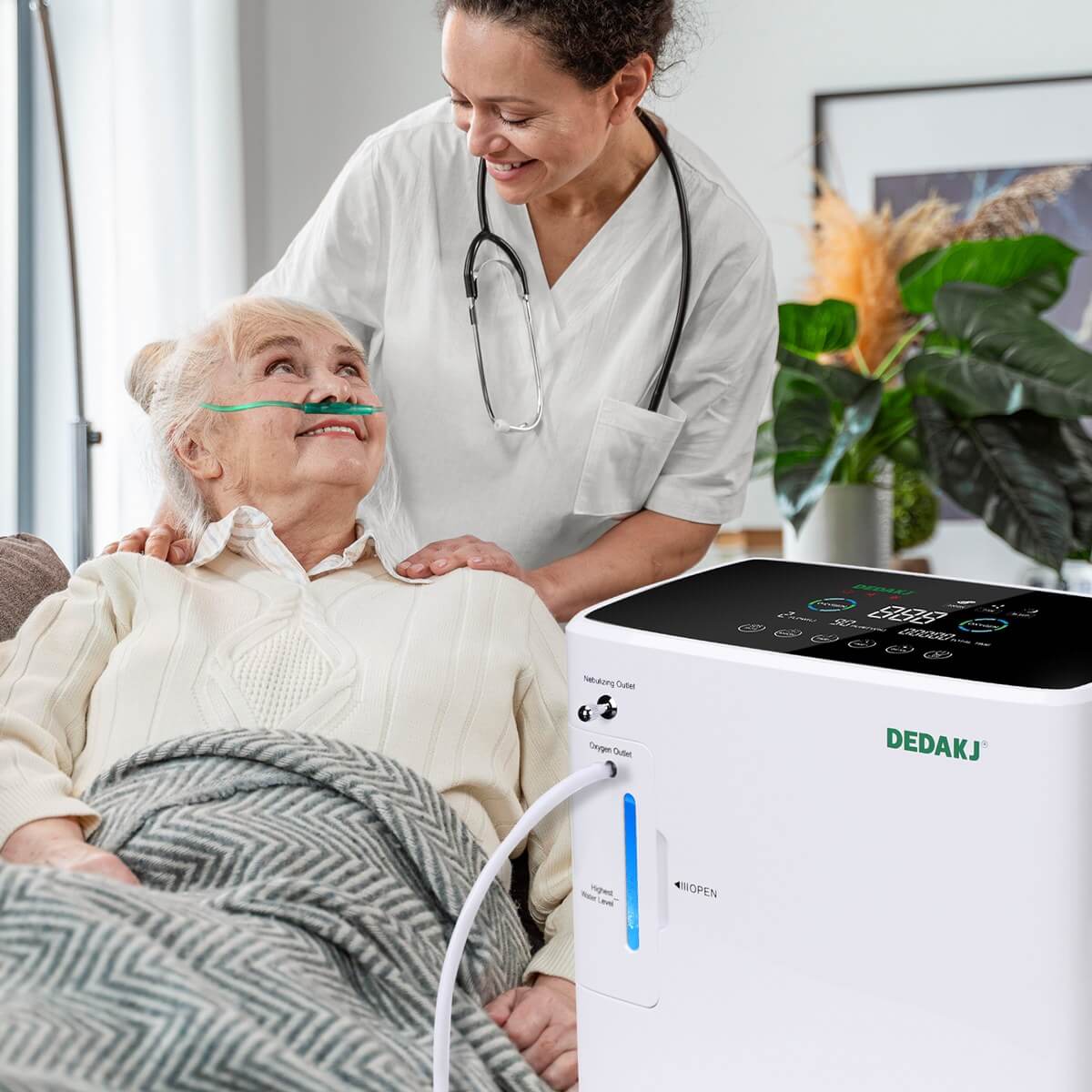 Powerful 2-9 Ltrs Home Portable Oxygen Concentrator DEDAKJ DE-2SW Oxygen Concentrator Continuous Flow 9 Liters Oxygen Making Machine