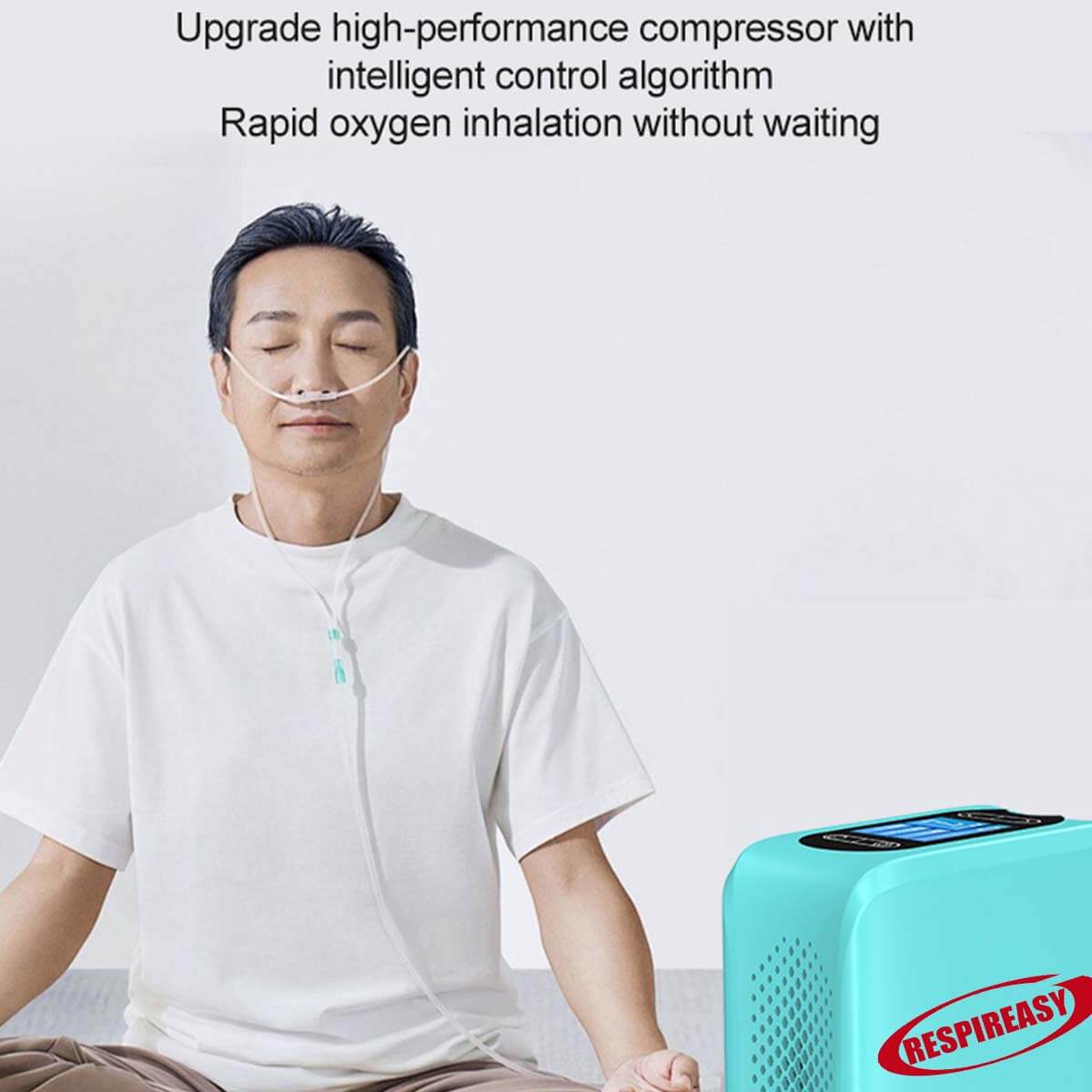 Portable Home Oxygen Concentrator, 1-7L Adjustable Oxygen Generator, 93% High Purity, Travel O2 Machine, Includes Carrying Case and Backpack