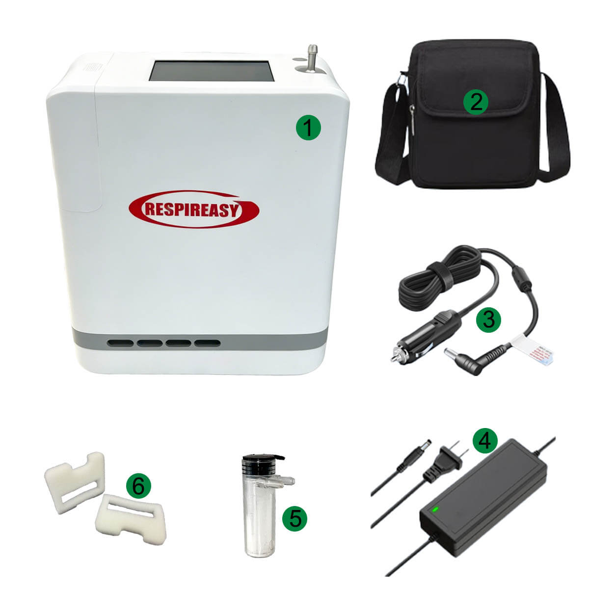 Nuevo potente concentrador de oxígeno Generador de oxígeno portátil 1-9 litros Máquina O2 Ajustable Bajo ruido con humidificación Tanque de agua Dedakj