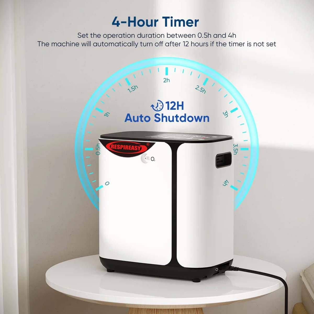 RespirEasy New Flagship Oxygen Concentrator 1-8 Liter Adjustable Oxygen Generator Low Noise Portable Home O2 Machine Smart Oxygen Machine With Complete Accessories 95% Home and Travel Oxygen Concentrator