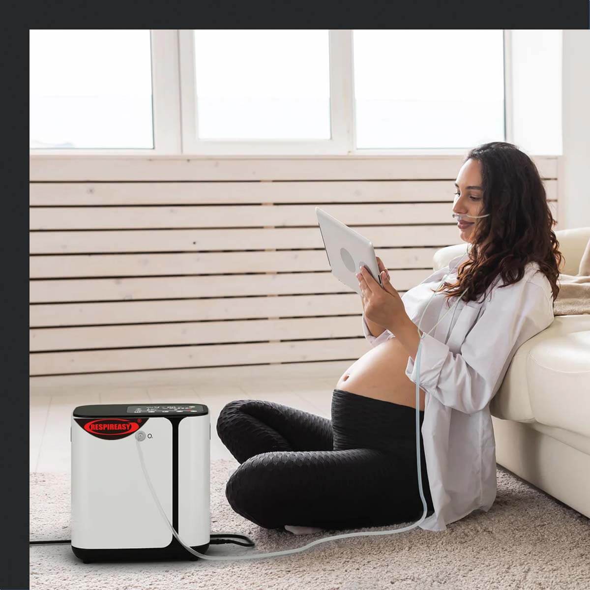 RespirEasy New Flagship Oxygen Concentrator 1-8 Liter Adjustable Oxygen Generator Low Noise Portable Home O2 Machine Smart Oxygen Machine With Complete Accessories 95% Home and Travel Oxygen Concentrator