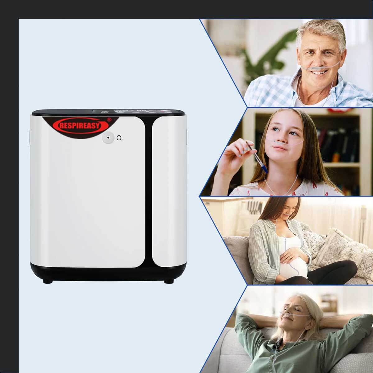 RespirEasy New Flagship Oxygen Concentrator 1-8 Liter Adjustable Oxygen Generator Low Noise Portable Home O2 Machine Smart Oxygen Machine With Complete Accessories 95% Home and Travel Oxygen Concentrator