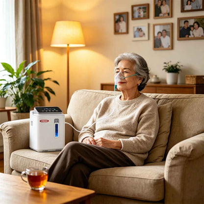 Concentrador de oxígeno portátil para el hogar RESPIREASY, flujo ajustable de 2 a 9 L/min, máquina para producir oxígeno para respirar, 110 V/220 V. 