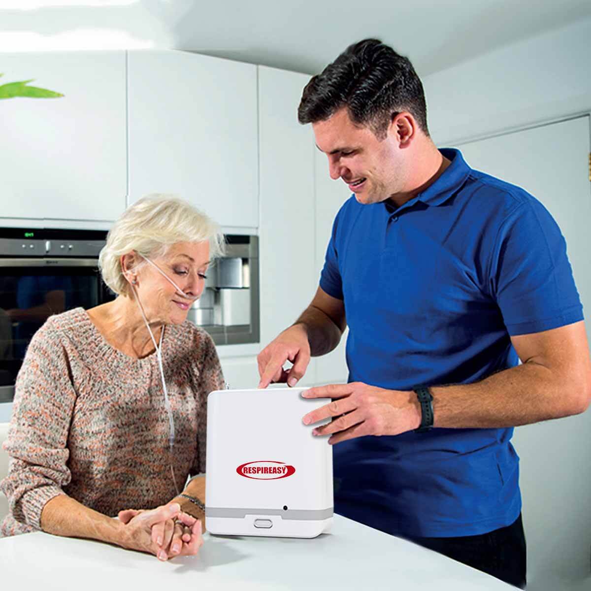 Nuevo potente concentrador de oxígeno Generador de oxígeno portátil 1-9 litros Máquina O2 Ajustable Bajo ruido con humidificación Tanque de agua Dedakj