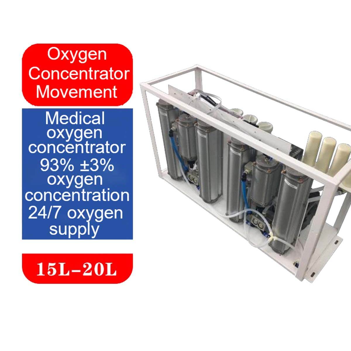 RespirEasy-M20L Continuous Flow Oxygen Concentrator Certified Medical-Grade Oxygen Generator With a Stable O2 Purity of 93% High-Flow Oxygen Machine for Hospital Use