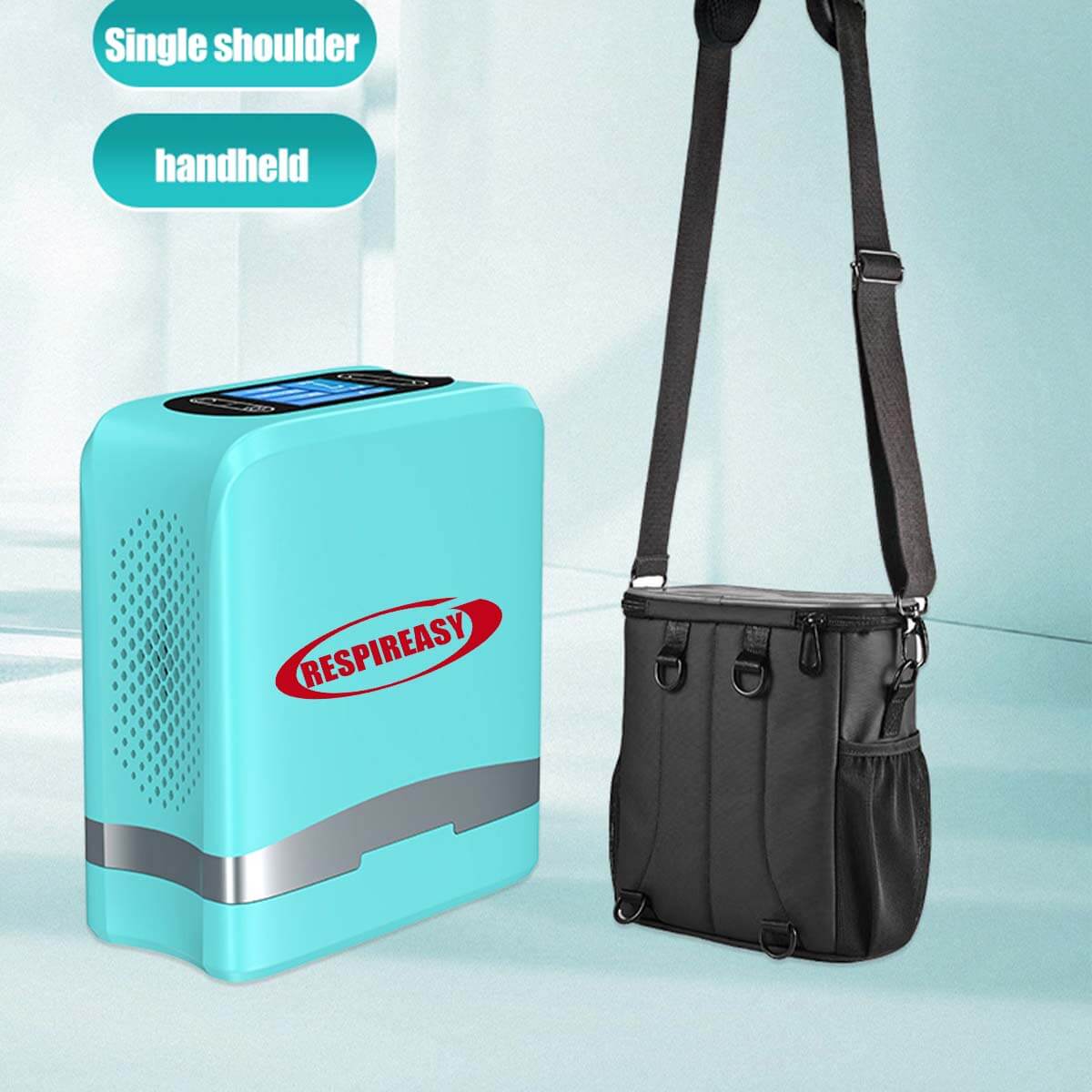 Portable Home Oxygen Concentrator, 1-7L Adjustable Oxygen Generator, 93% High Purity, Travel O2 Machine, Includes Carrying Case and Backpack