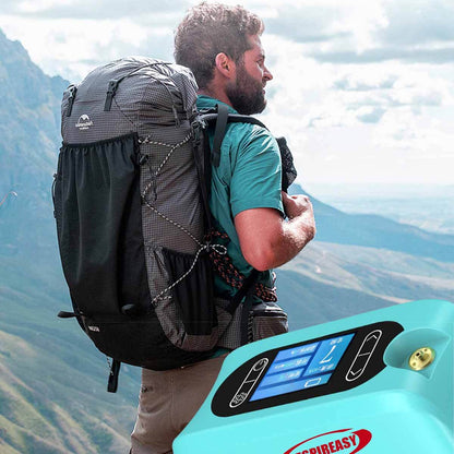 Portable Home Oxygen Concentrator, 1-7L Adjustable Oxygen Generator, 93% High Purity, Travel O2 Machine, Includes Carrying Case and Backpack